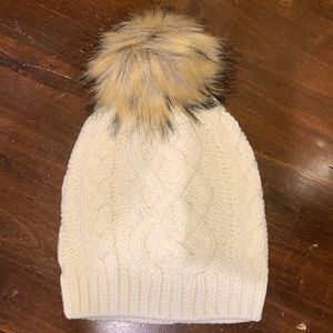 NWT J. Crew Pom Pom Hat Beige